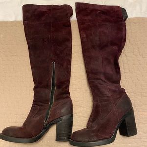 Knew high Burgundy Boots